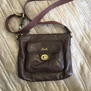 Vintage brown leather coach bag
